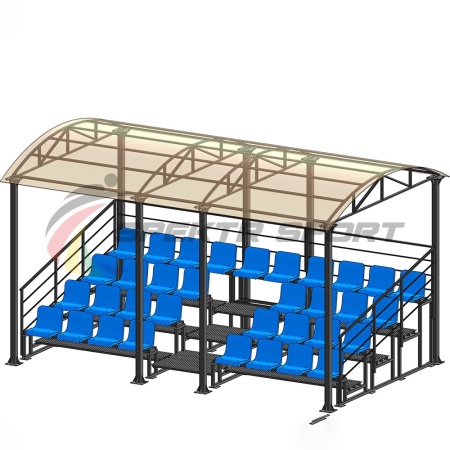 Купить Трибуна для зрителей 4 ряда на 34 места с навесом и перилами в Сенгилее 